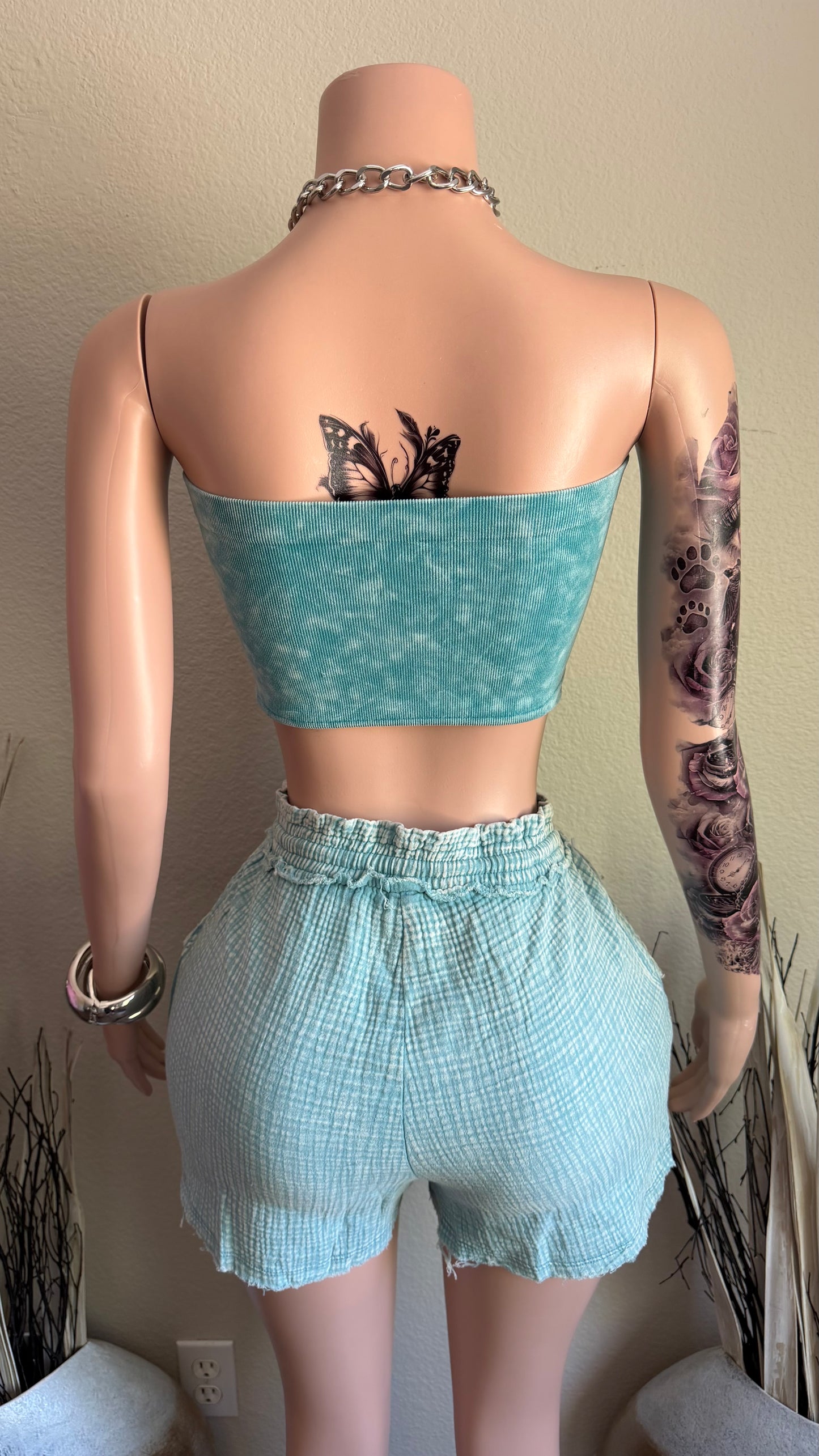 FIRST PICK SHORT SET (TEAL)