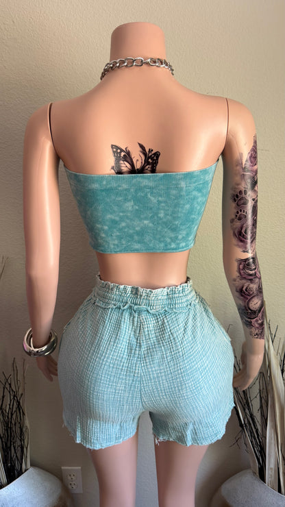 FIRST PICK SHORT SET (TEAL)