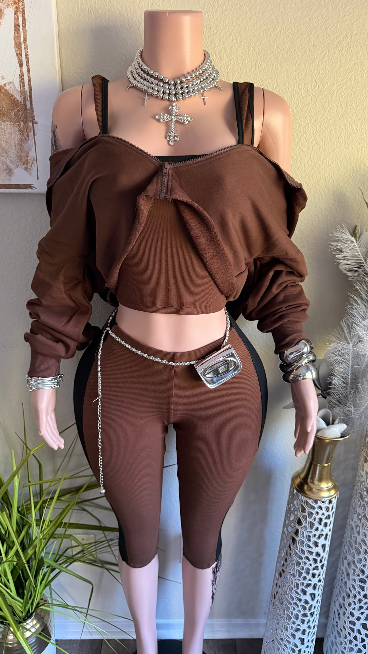 CASUALLY CUTE 3 PIECE SET (BROWN)