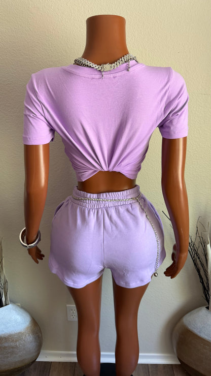 SIMPLY STYLED SHORT SET (LILAC)