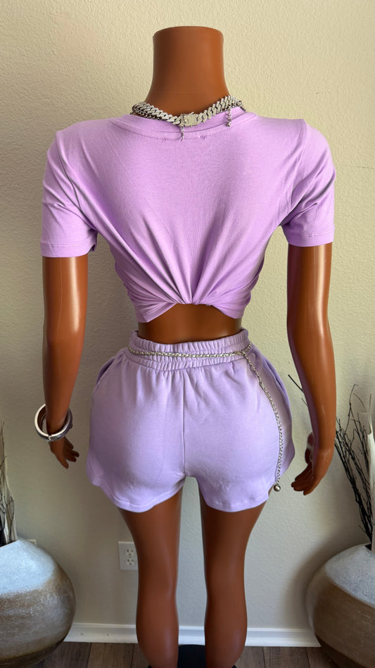 SIMPLY STYLED SHORT SET (LILAC)