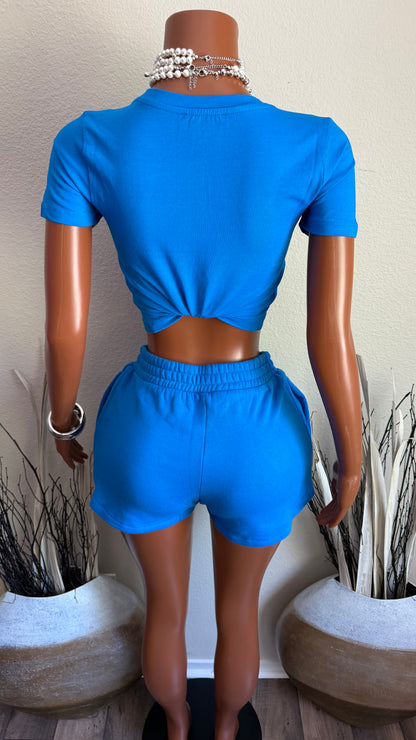 SIMPLY STYLED SHORT SET (BLUE)
