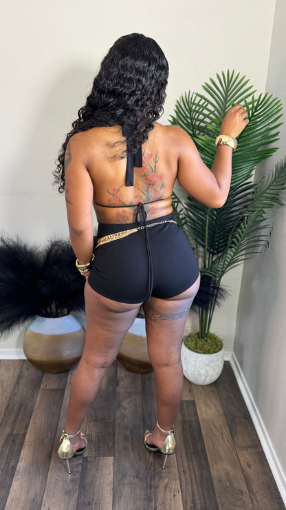 GIRLY LUXE HALTER TOP (BLACK)