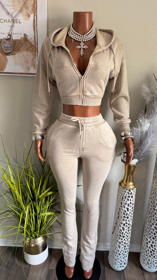 STACKED JOGGER 2 PIECE SET (TAUPE)