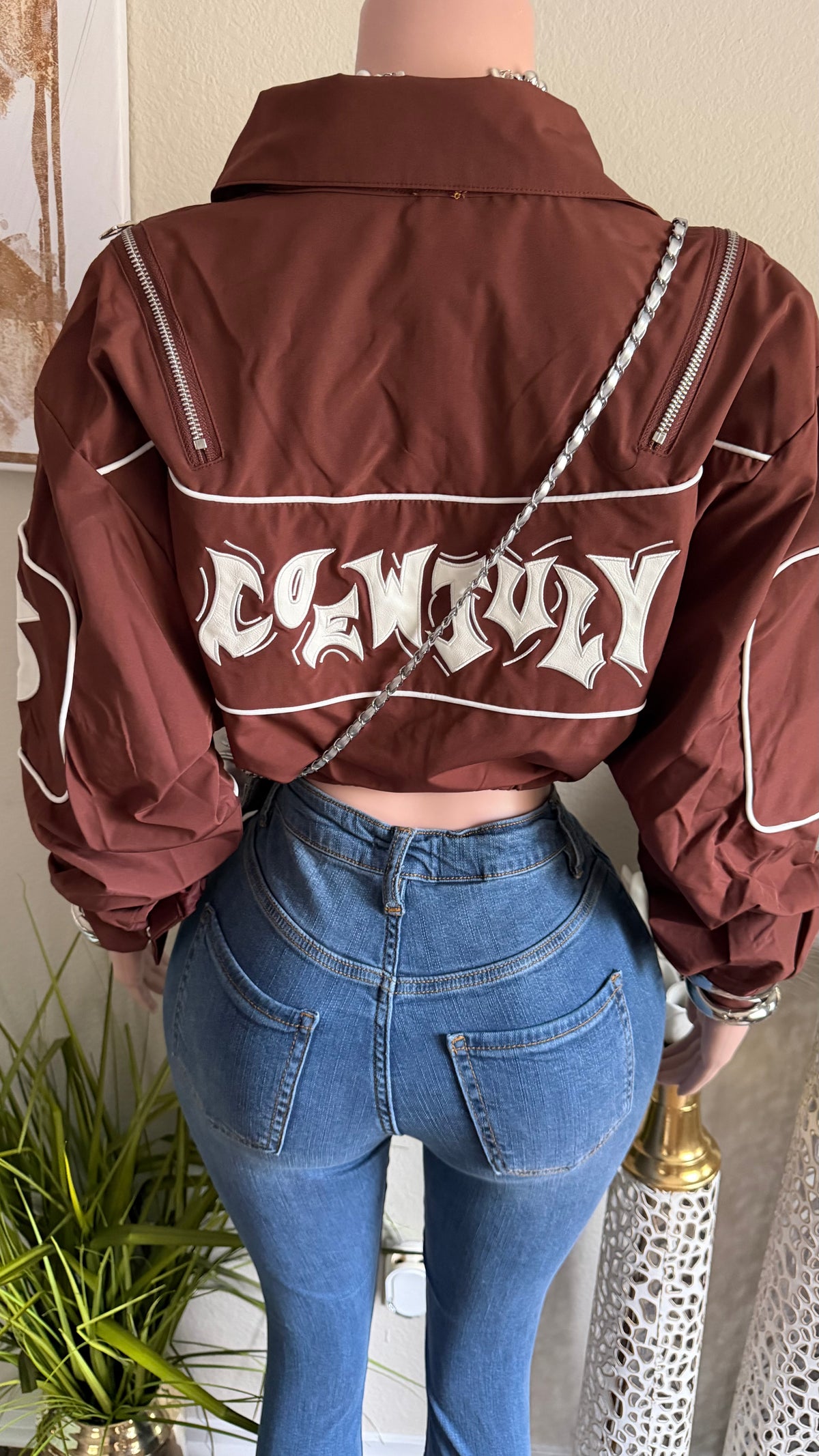 HEAVY HITTER CROPPED JACKET (MOCHA)
