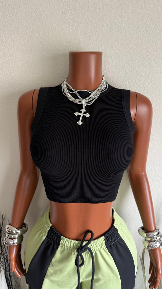 RIBBED TANK (BLACK)