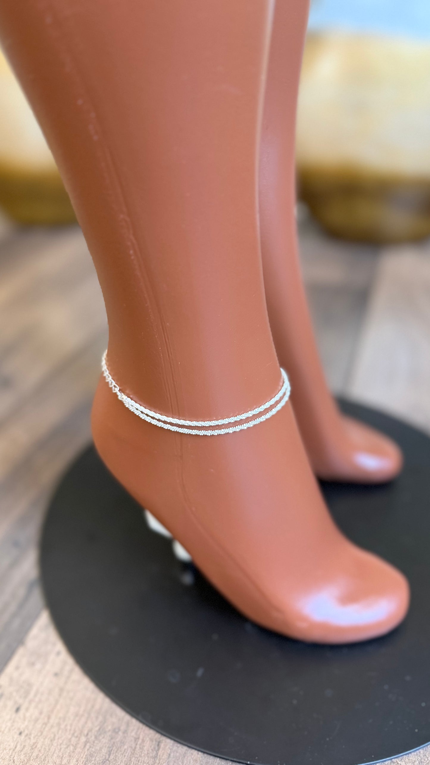 DOUBLE ROPE ANKLET (SILVER)