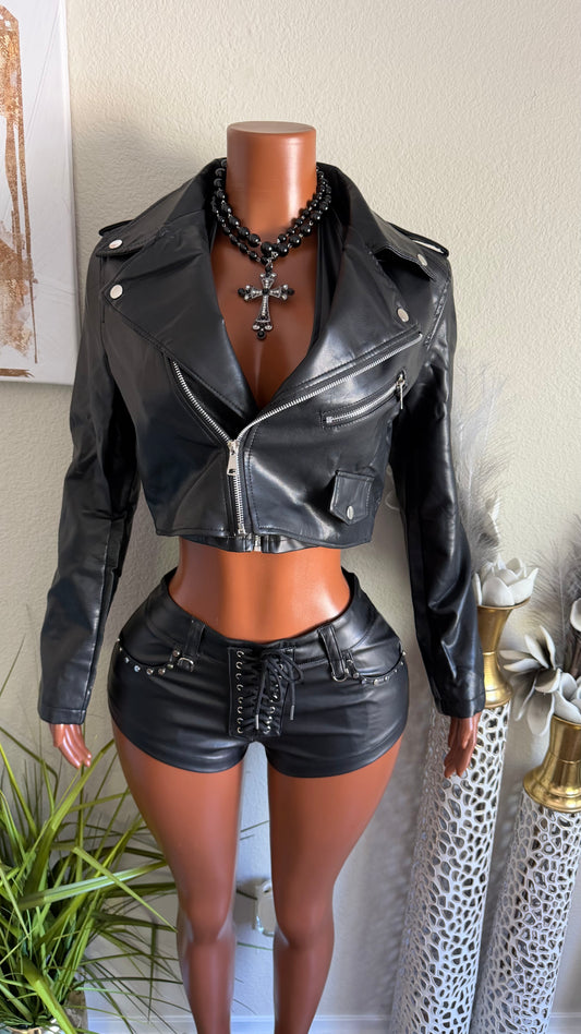COLD HEARTED FAUX LEATHER JACKET