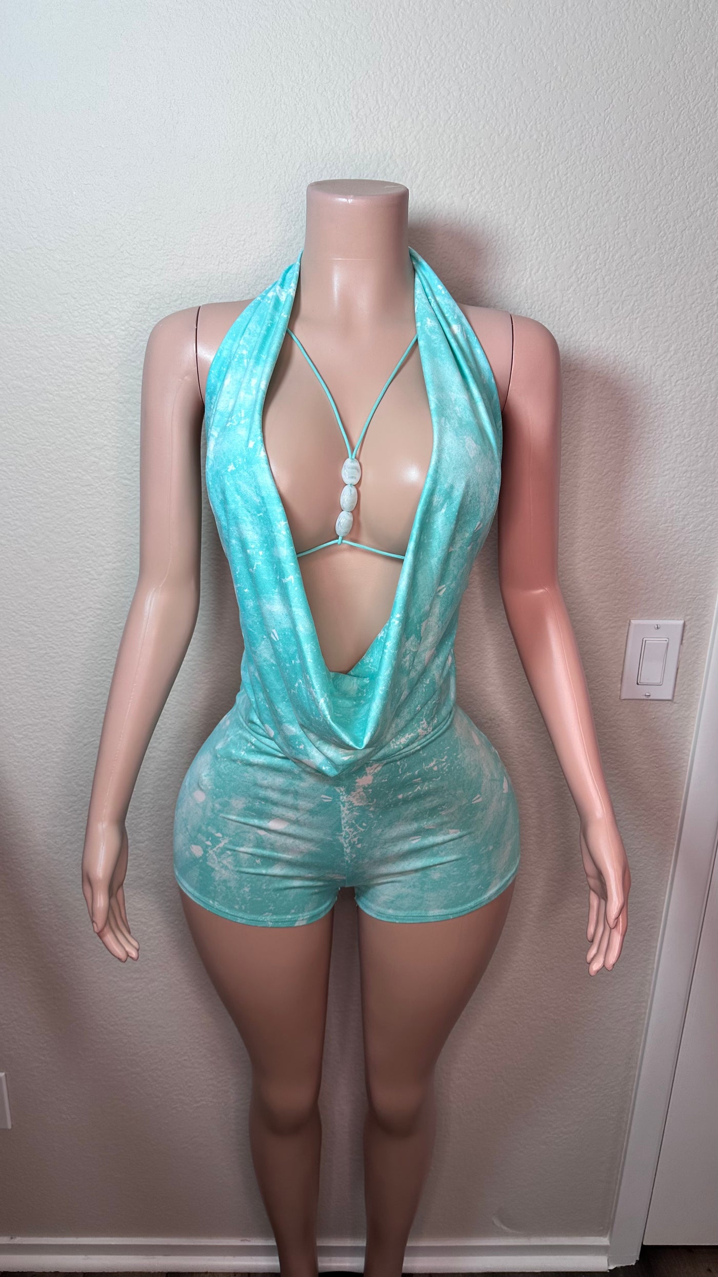 LIFES A BEACH ROMPER (AQUA) Couture For You