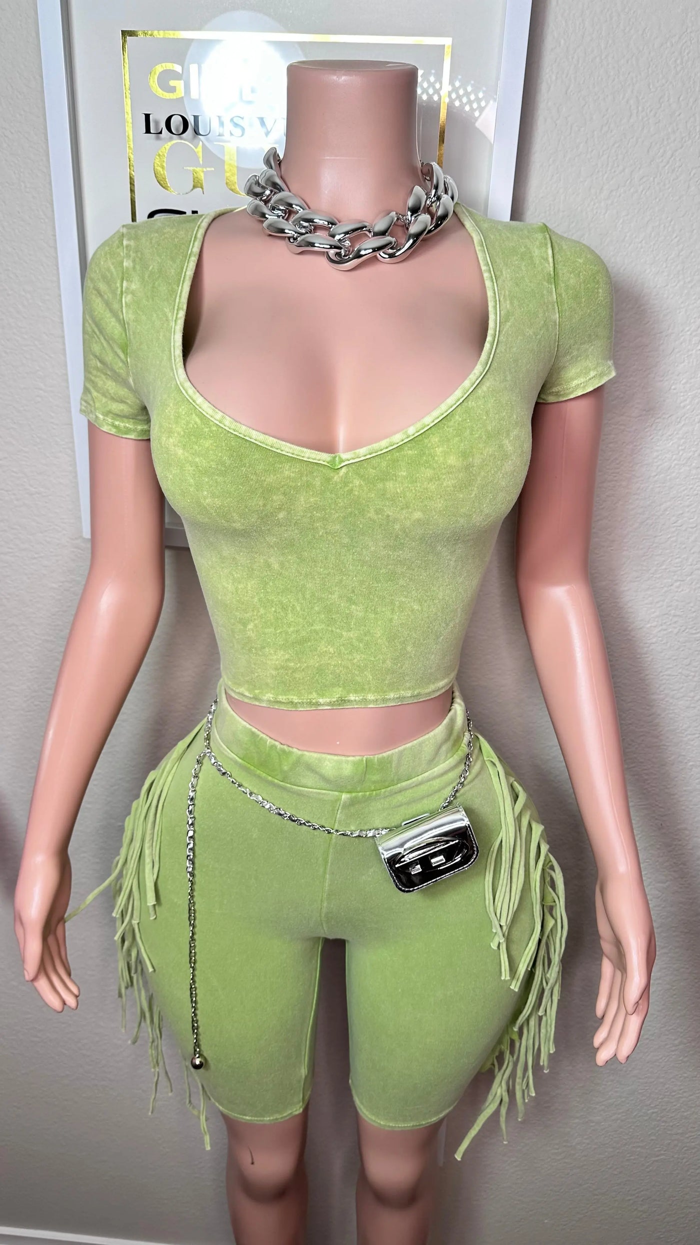 MIDWEST FRINGE SET (LIME) Couture For You