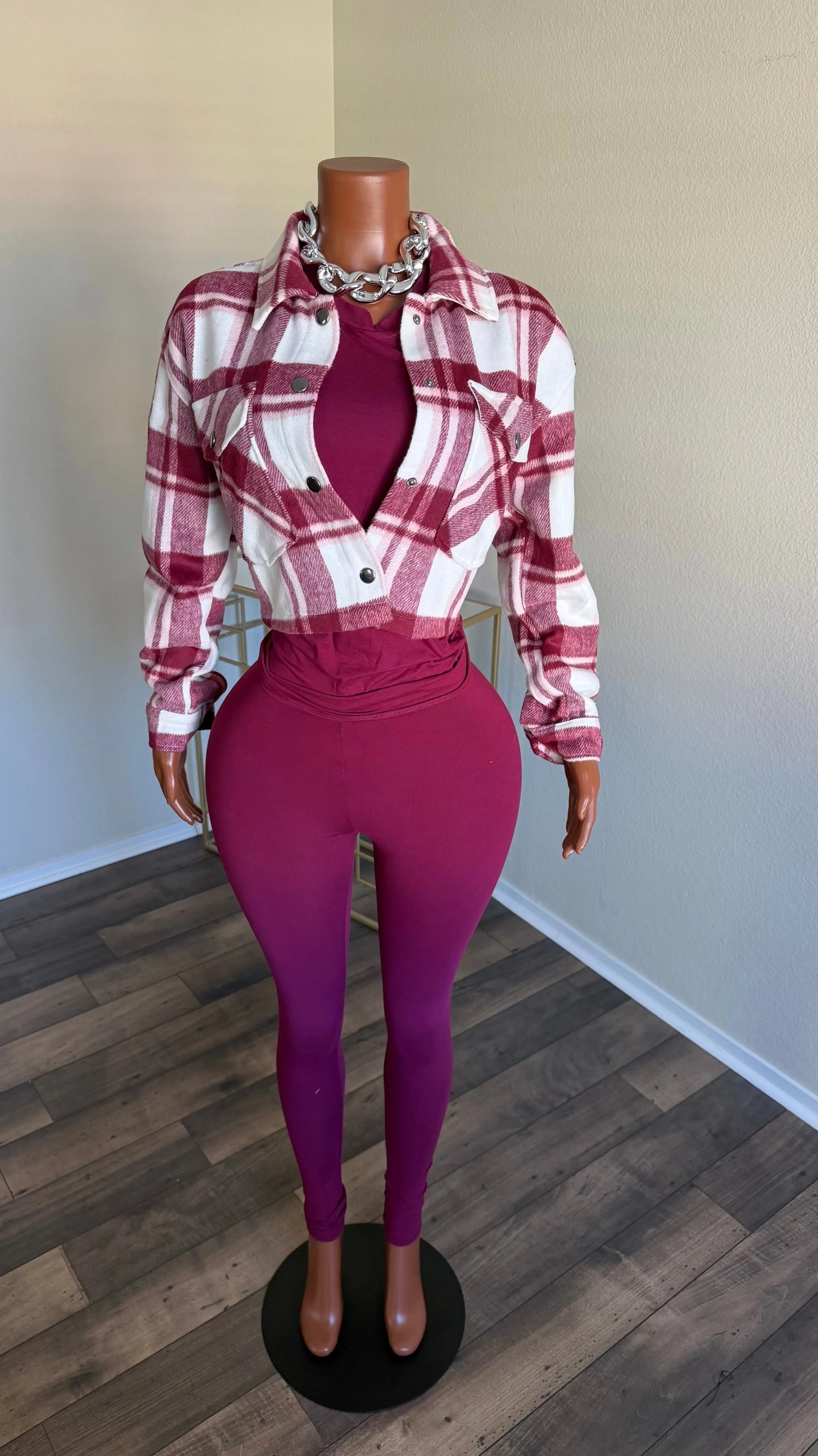 NERA FLANNEL JACKET (BURGUNDY) Couture For You