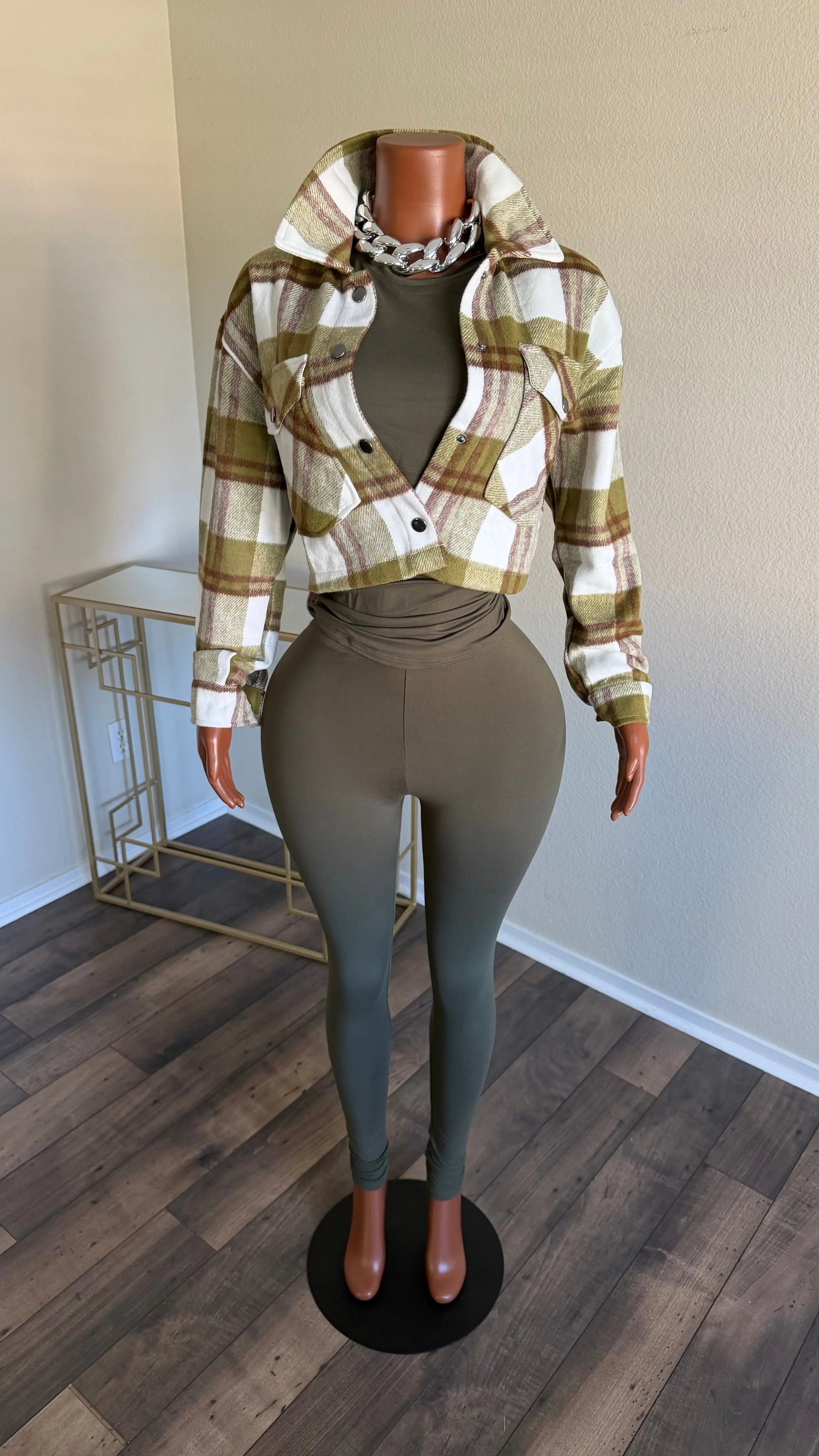 NERA FLANNEL JACKET (OLIVE) Couture For You