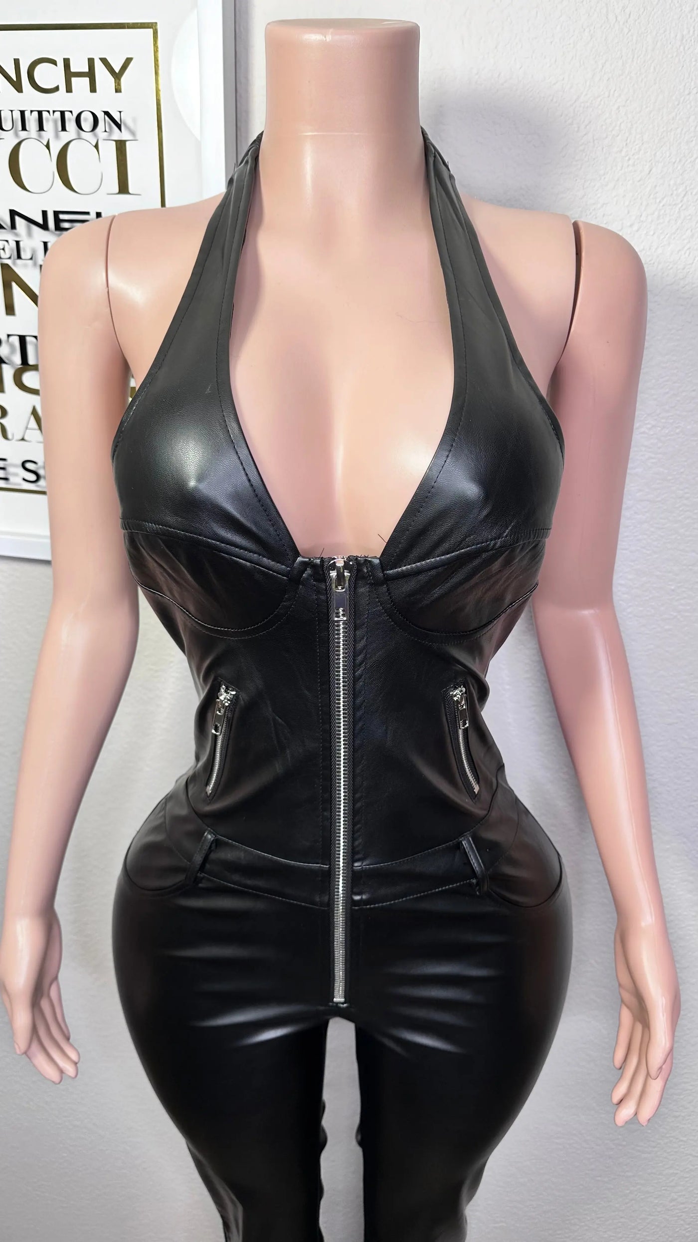 ON MY BODY FAUX LEATHER JUMPSUIT Couture For You