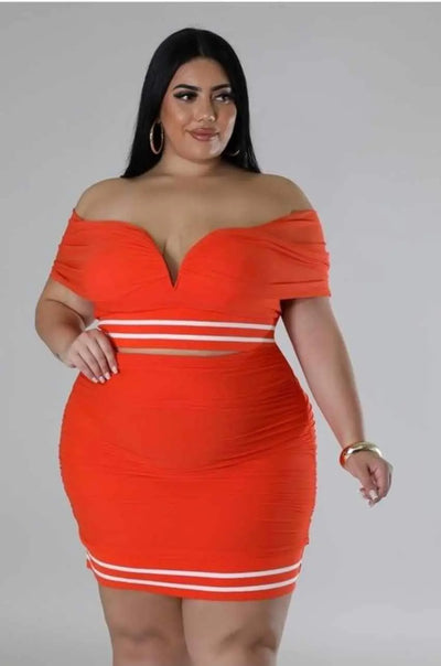 PLUS SIZE NOTHING BETTER SET (ORANGE) Couture For You