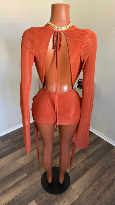 SECRET OBSESSION MESH DRESS (RUST) Couture For You