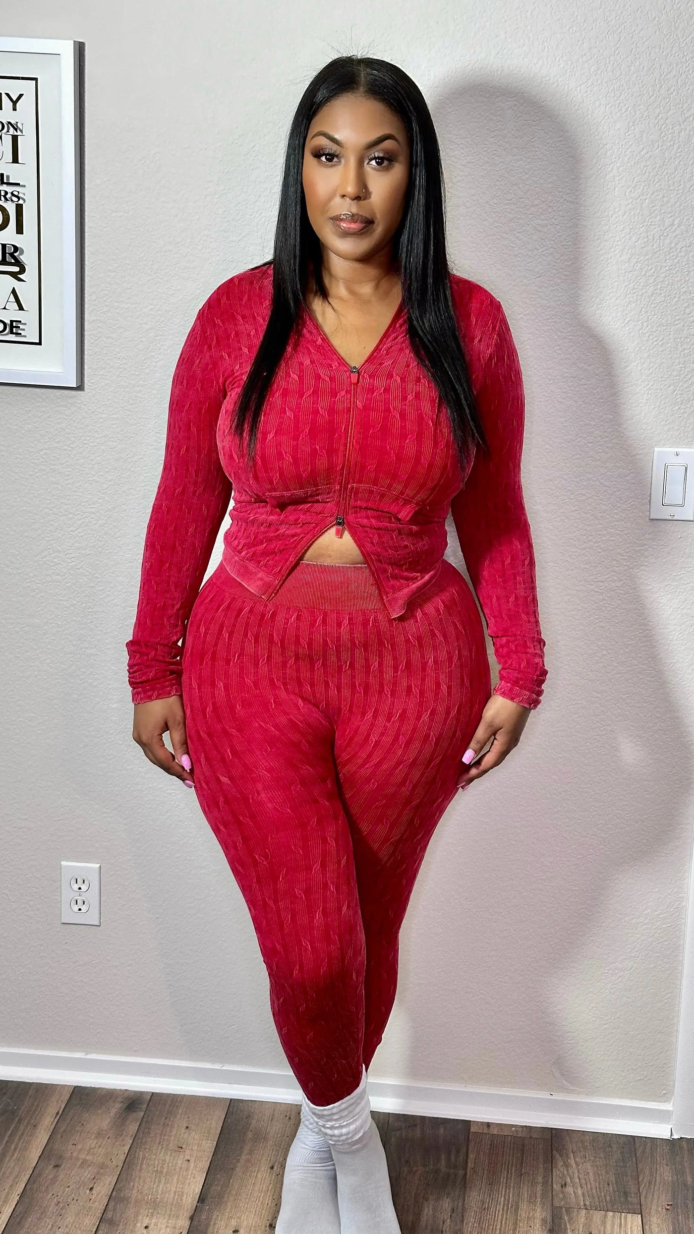 SIMPLE AS THAT LEGGING SET (RED) Couture For You