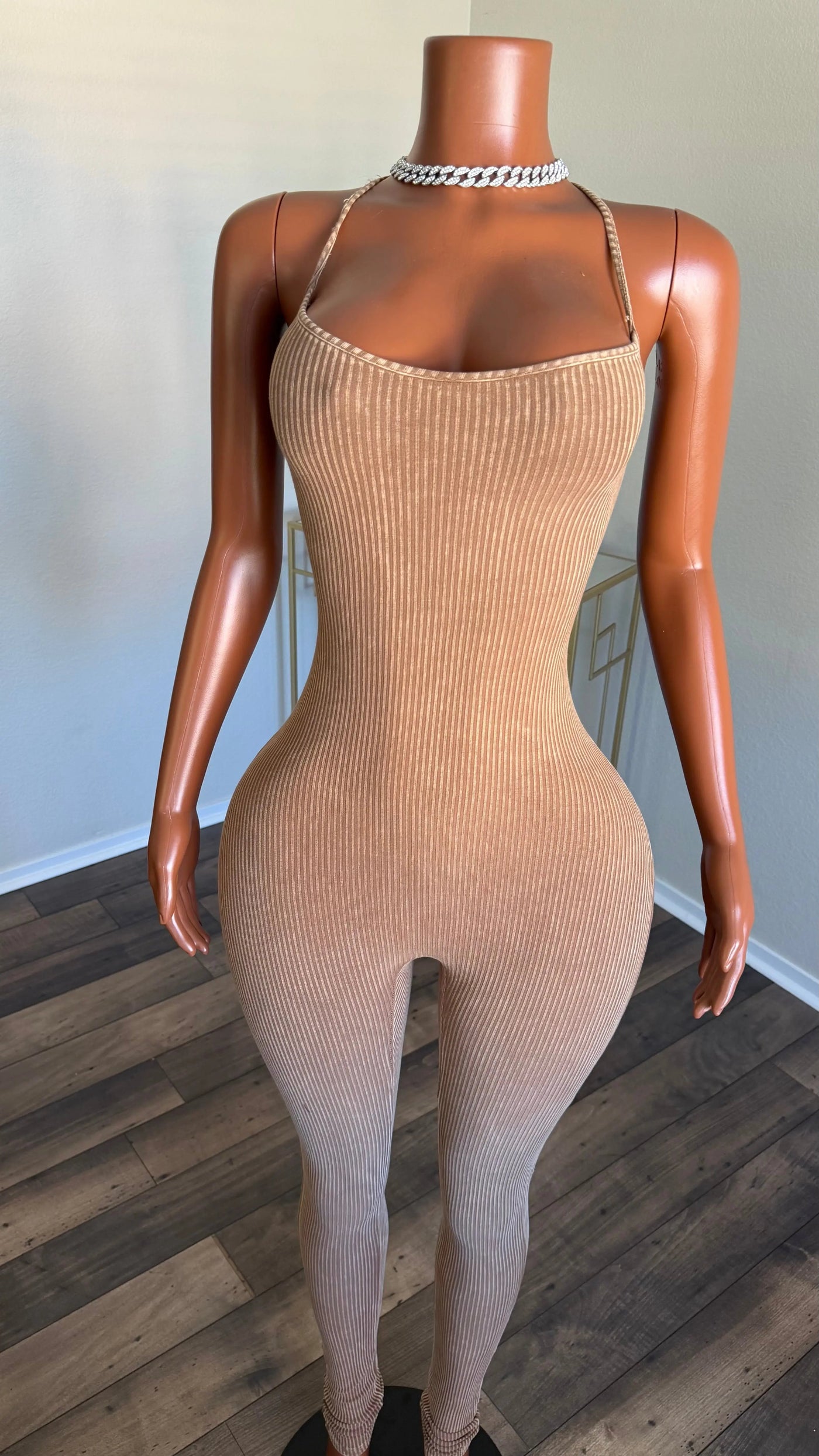 TAKING THE DAY OFF JUMPSUIT JACKET SET (TAN) Couture For You